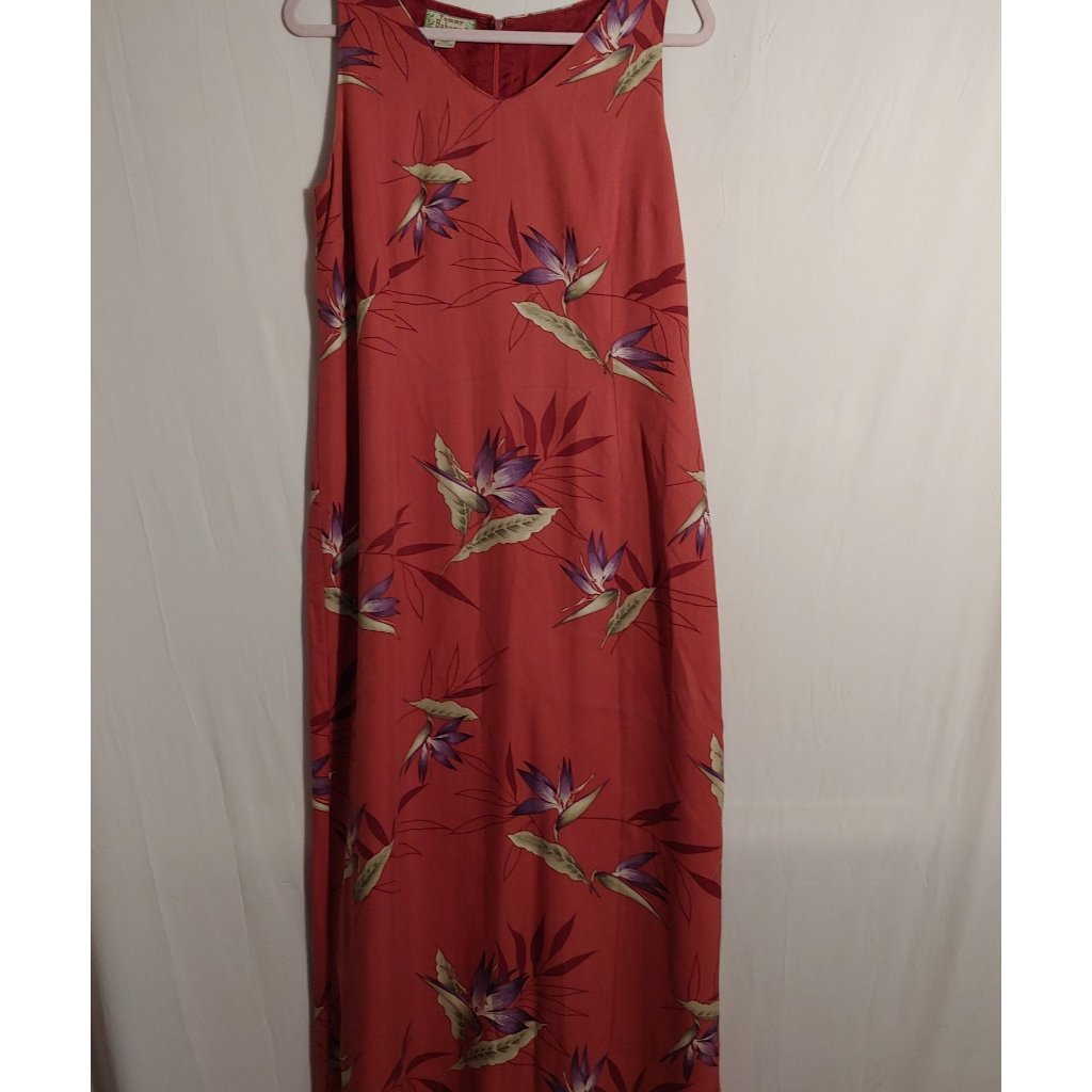 Tommy Bahama 100% Silk Sleeveless Maxi Fall Colorful Floral Print Dress 12